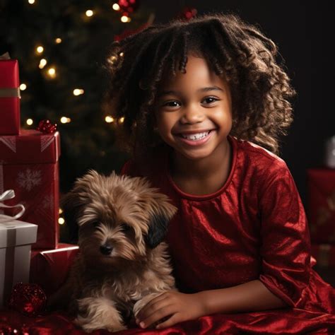 premium photo photo happy black girl in christmas
