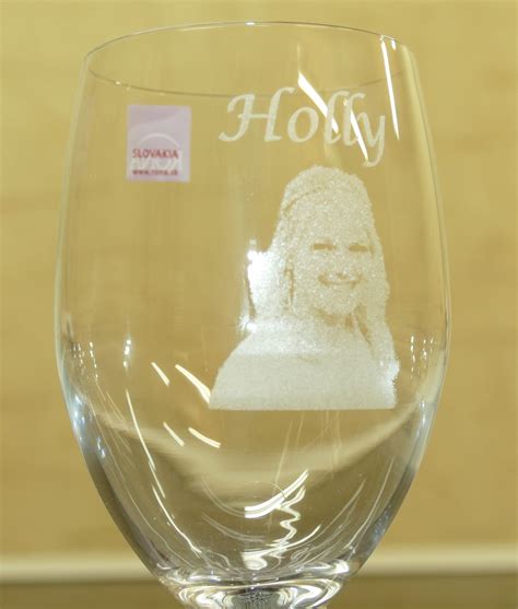 wine glass with photo laser engraved by mychoice firebridge wine glass stemless wine glass glass