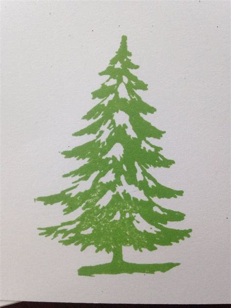 Snowy Fir Tree Rubber Stamp 2113 Etsy Fir Tree Tree Stencil Pine