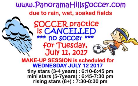 No Soccer Practice July 11 Panorama Hills Soccer Panoramahillssoccer