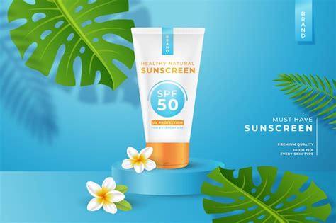 Free Vector Realistic Sunscreen Ad