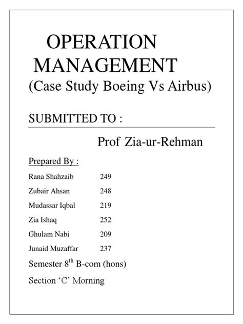 Case Study Airbus Vs Boing Airbus Boeing Free 30 Day