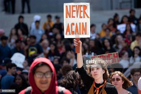 Gun Violence School Walkout Protest In Los Angeles Photos And Premium