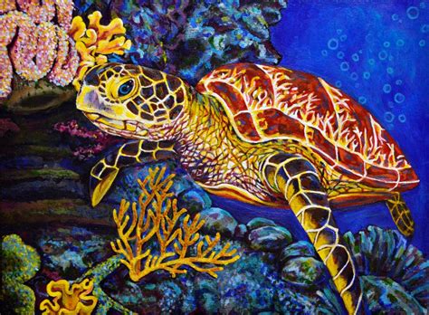 Sea Turtle Acrylic Painting Artfully Creative Life