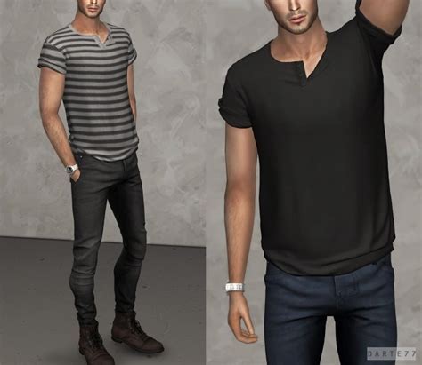 Rolled Sleeve Shirt By Darte77 For The Sims 4 Spring4sims Sims 4