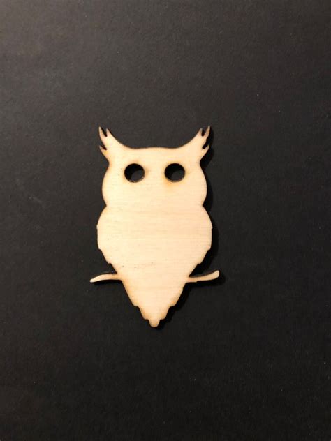 Owl Laser Wood Shaped Cut Out Unfinished Etsy