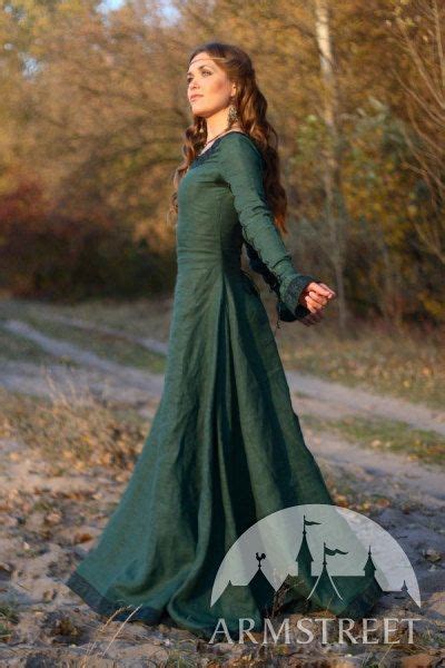 Medieval Renaissance Flax Linen Dress Autumn Princess By Armstreet