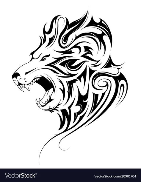 Lion Head Tattoo In Tribal Art Style Download A Free Preview Or High