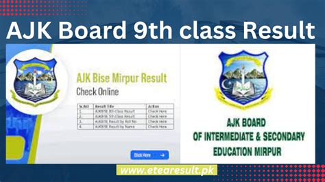 Ajk Board 9th Class Result 2023 Check By Roll No Gazette Pdf