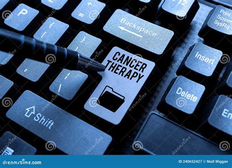 Handwriting Text Cancer Therapy Word Written On The Treatment Of
