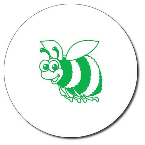 Customised Bee Stamper Green Ink 25mm Teacher Stamp