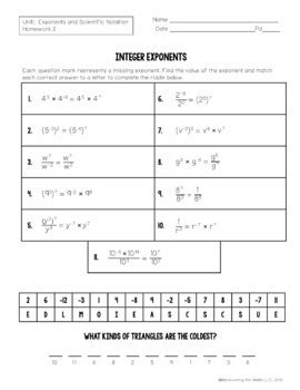 Maneuvering The Middle Llc Answer Key Exponents And Scientific Notation Unit Th Grade