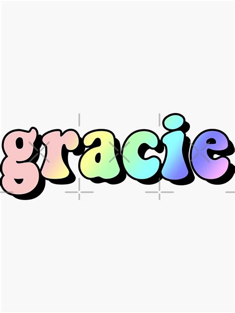 Aesthetic Rainbow Gracie Name Sticker For Sale By Star10008 Redbubble