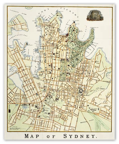 Sydney Map Of Sydney Antique Print Map Room Sydney Map Map