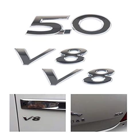 3d 50 Emblem And V8 Emblem Metal Badge Stickers Decal For Jaguar