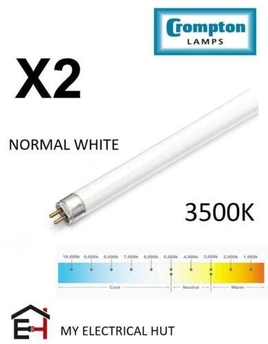2x T5 Fluorescent Tube 8w Normal White 3500k Miniature 12 Crompton Ebay