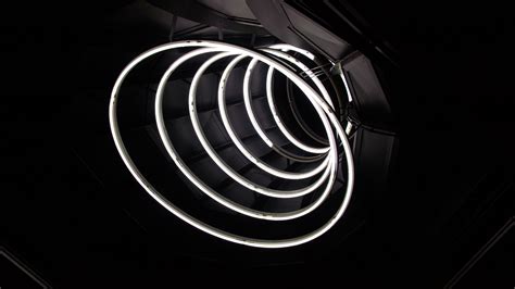 Download Wallpaper 3840x2160 Spiral Neon Lines Black And White 4k