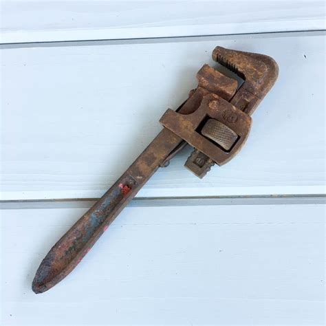 10 Long Vintage Drop Forged Steel Adjustable Pipe Wrench Home