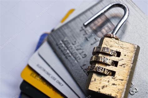 Log into the td app. Unlocked security lock and credit cards — Stock Photo ...