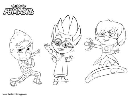 Pj Masks Coloring Pages Luna Girl Romeo And Night Ninja Free 28320 The Best Porn Website