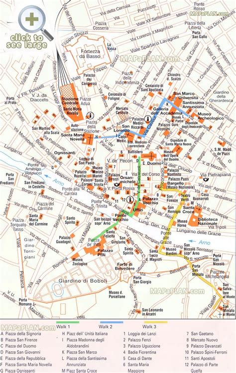 Florence Maps Top Tourist Attractions Free Printable City Street