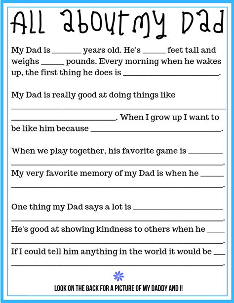 All About Dad Printable Free Printable Word Searches
