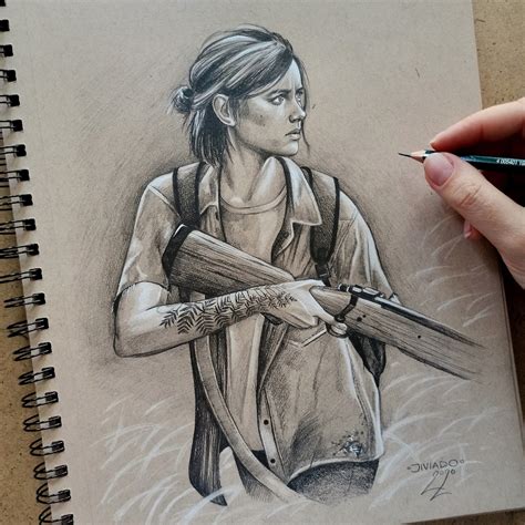Poster Ellie From The Last Of Us 2 Pencil Realistic Hand Etsy