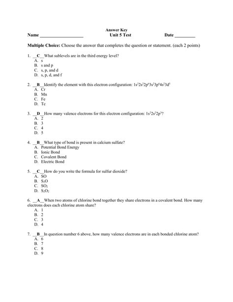 Unit test 12 answer key. Unit 5 Test Answer Key — db-excel.com