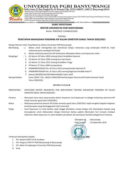 Pdf Surat Keputusan Rektor Universitas Pgri Pdfslide Tips