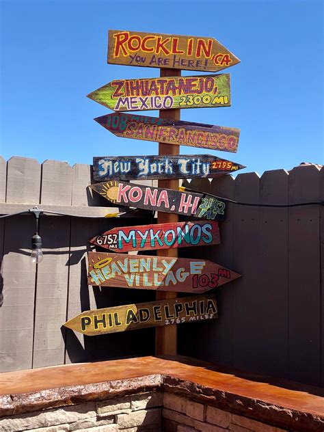 Directional Signs Outdoor Travel Sign Personalized Patio Etsy