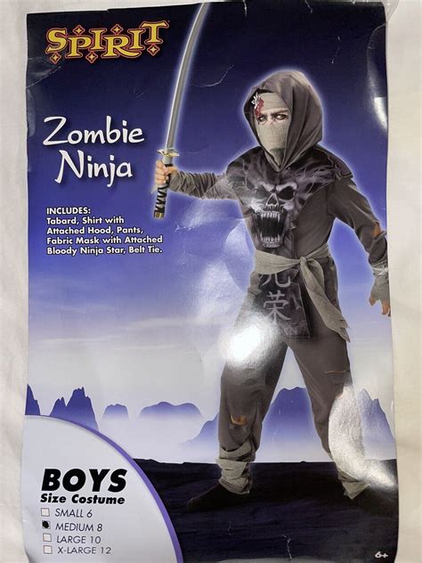 Zombie Ninja Kids Halloween Costume Boys Size 8 10 Me Gem