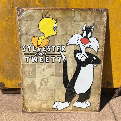 Sylvester And Tweety Bird Sign Sylvester Tweety Looney Tunes Sign