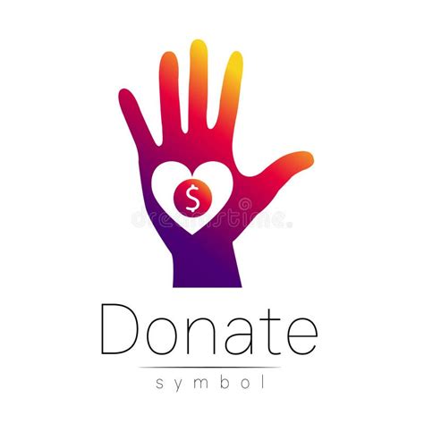 Donation Sign Icon Donate Money Hand And Heart Charity Or Endowment