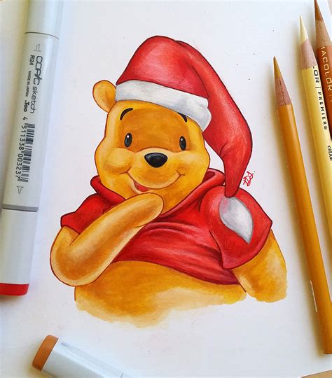 Merry Christmas Pooh Bear By Teresa Tsareena On Deviantart
