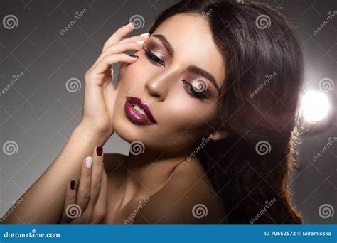 Beautiful Model Woman In Beauty Salon Makeup Stock Photo Image Of