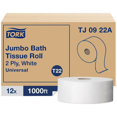 Tork Universal Jumbo Bath Tissue Septic Safe 2 Ply White 348 X