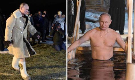 Ice Cool Putin Russian Leader Plunges Into Freezing Lake In Bizarre Ceremony Uk News