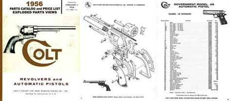 Colt 1956 Revolvers And Automatic Pistols Component Parts Catalog