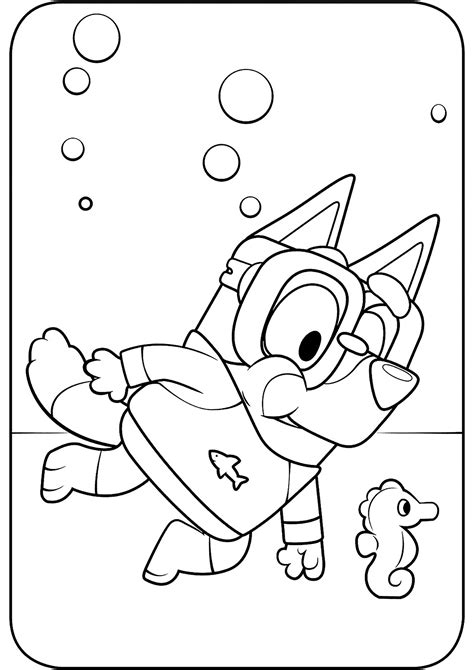 Bluey Underwater Bluey Kids Coloring Pages