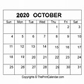 Free Printable Editable Calendar October 2020 | Calendar Printables ...