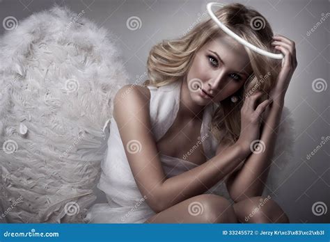 Beautiful Blond Angel Stock Photo Image Of Alone Hair