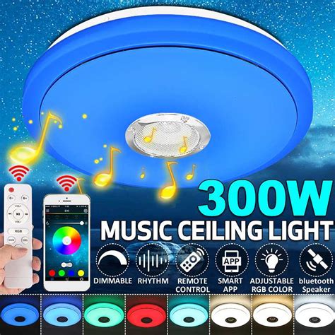 300w Led Rgb Ceiling Lights Bluetooth Music Speaker Lamp Remoteapp