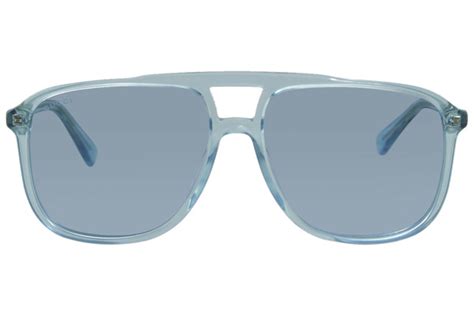 gucci gg0262s 003 sunglasses men s light blue light blue lenses pilot
