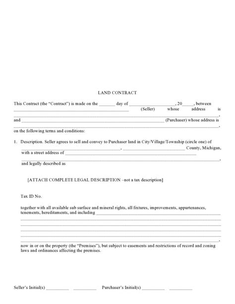 44 Professional Land Contract Forms All States Templatelab