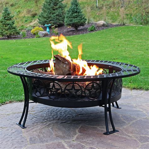 Sunnydaze 40 Inch Four Star Large Fire Pit Table With Spark Screen