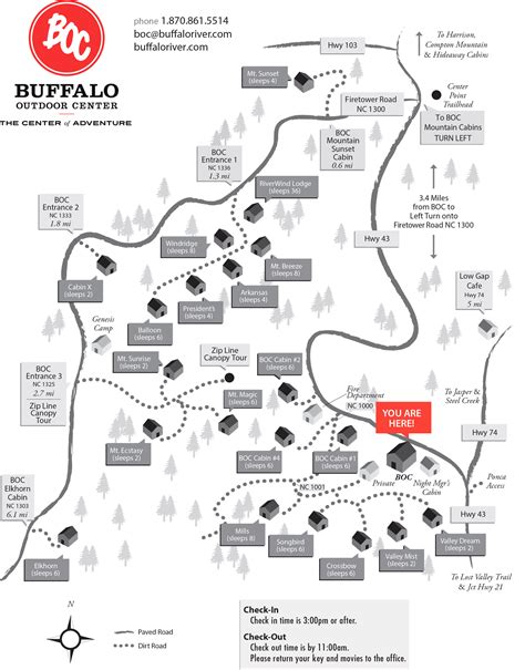 Cabin And Lodge Map Buffalo National River Cabins And