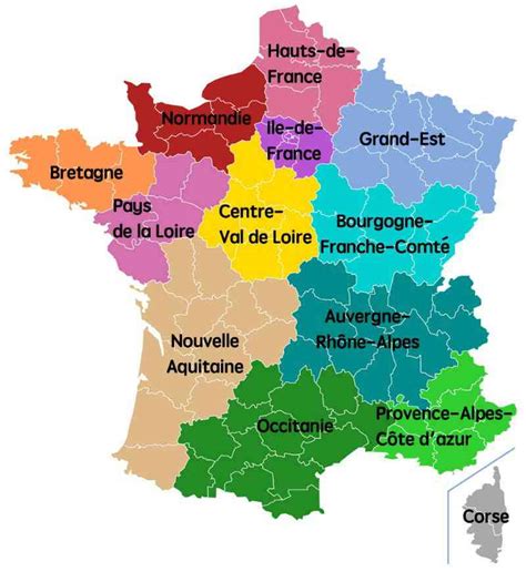 Les députés adoptent définitivement la carte à 13 régions. Carte de la Corse - Région de France » Vacances - Arts ...