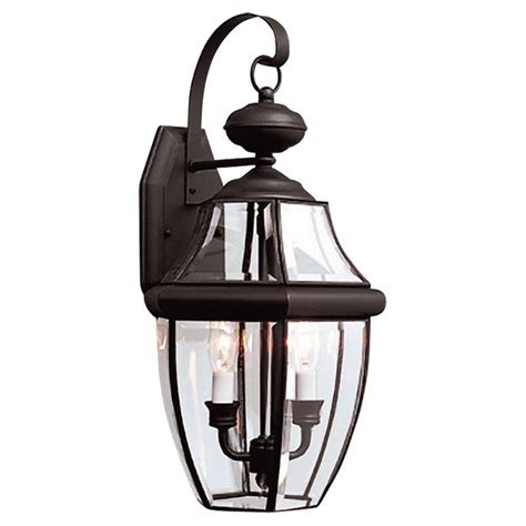 Cinoton outdoor wall sconce dusk to dawn photocell, ip65 waterproof outdoor light fixtures wall mount, outdoor wall lantern with clear glass shade, e26 socket exterior wall lamp for garage, doorway 4.8 out of 5 stars 380 Sea Gull Lighting Lancaster 2-Light Outdoor Black Wall ...
