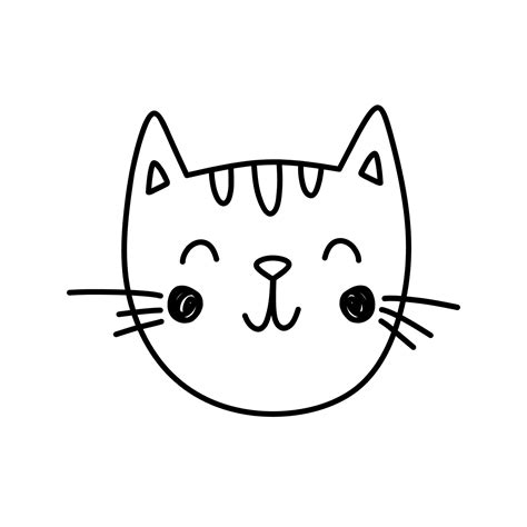 Cute Cat Face Drawing