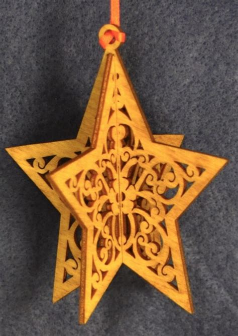 3 D Wood Star Ornament